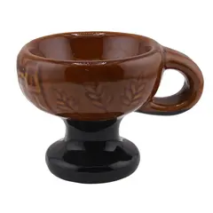 Catuie din ceramica maro model spic, 10cm