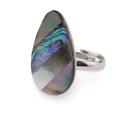 Inel reglabil lacrima cu sidef si scoica abalone
