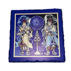 Placa feng shui din piatra cu Zeii pazitori ai portilor ( Men Shen)