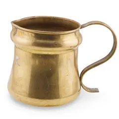 Cana vintage din alama cu maner lateral, 12cm