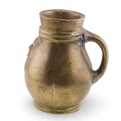 Ulcior vintage din alama cu maner si corp decorat, 12cm