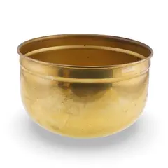 Bol vintage din alama cu margine rotunjita, 12cm