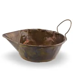 Vas vintage din alama cu maner lateral, 25cm