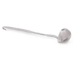 Polonic vintage din aluminiu cu maner lung si agatatoare, 30cm