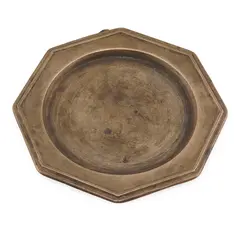 Tava vintage octogonala din alama simpla, 10cm