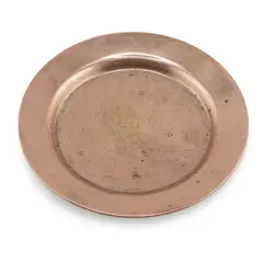 Tava vintage rotunda din cupru cu aspect uzat, 11cm
