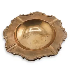 Bol vintage din alama cu margine decorata, 19,5cm