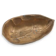 Tava vintage din alama in forma de frunza, 18cm