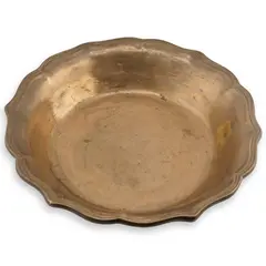 Bol vintage din alama cu margine ondulata, 24cm