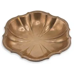 Bol vintage din alama cu margine in relief, 23cm