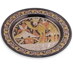 Tablou vintage din metal emailat, model camila decorativa, 25cm