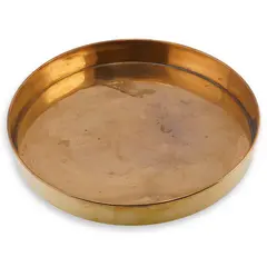 Tava vintage rotunda din alama simpla, 28,5cm