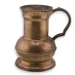 Ulcior vintage din cupru cu maner clasic, 16cm