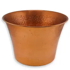 Galeata vintage din cupru ciocanit manual, 18cm