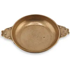 Tava vintage din alama cu doua manere ornamentale, 19cm