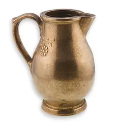 Ulcior vintage din cupru cu flori gravate, 16cm