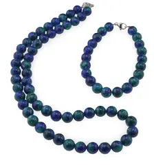 Set colier si bratara Azurit sfere 8mm