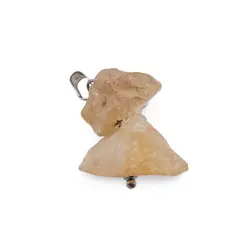 Pandantiv Citrin brut dublu, 15mm