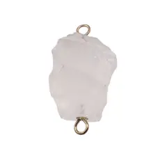 Pandantiv Cristal de stanca brut cu doua anouri, 30mm