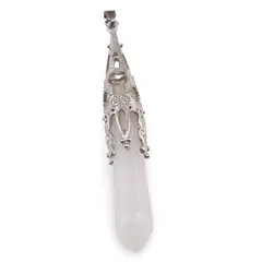 Pandantiv Cristal de stanca si montura din metal, 8cm