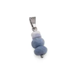 Pandantiv Opal albastru discuri fatetate 7mm si discuri 5mm
