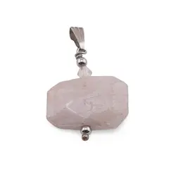 Pandantiv Piatra lunii gri cristal fatetat, 23x15mm