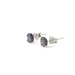 Cercei cu surub din Argint 925 si Topaz mistic, 5mm