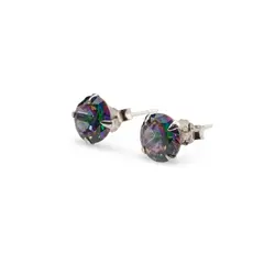 Cercei cu surub din Argint 925 si Topaz mistic, 7mm