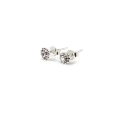 Cercei cu surub din Argint 925 si zircon alb, 4-5mm