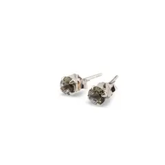 Cercei cu surub din Argint 925 si zircon galben, 4mm