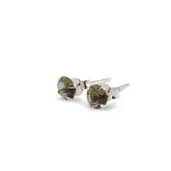 Cercei cu surub din Argint 925 si zircon galben, 5mm