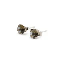 Cercei cu surub din Argint 925 si zircon galben, 6mm