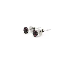 Cercei cu surub din Argint 925 si zircon mov, 4-5mm