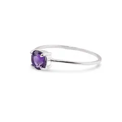 Inel din argint 925 subtire cu Ametist, marimea 59 - montura tip prong