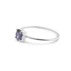 Inel din argint 925 subtire cu Iolith incrustat, marimea 59 - montura tip prong
