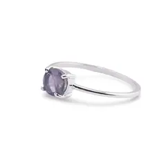 Inel din argint 925 subtire cu Iolith, marimea 57 - montura tip prong