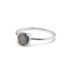 Inel din argint 925 subtire cu Labradorit, marimea 54 - montura tip prong