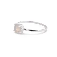 Inel din argint 925 subtire cu Opal de foc, marimea 57 - montura tip prong