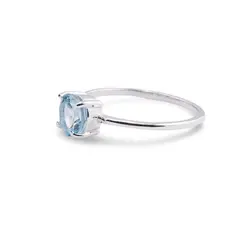Inel din argint 925 subtire cu Topaz, marimea 52 - montura tip prong