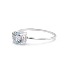 Inel din argint 925 subtire cu Topaz, marimea 53 - montura tip prong