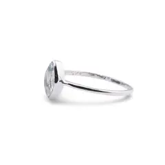 Inel din argint 925 subtire cu Topaz, marimea 54 - montura oval ascutita
