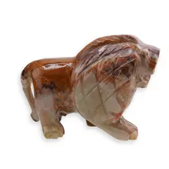 Figurina slefuita din Onix de Pakistan, leu - 9cm
