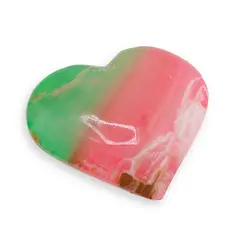 Inima slefuita din Onix de Pakistan colorat - 8cm