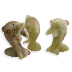 Figurina slefuita din Onix de Pakistan, delfin - 8cm