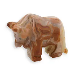 Figurina slefuita din Onix de Pakistan, taur - 8cm