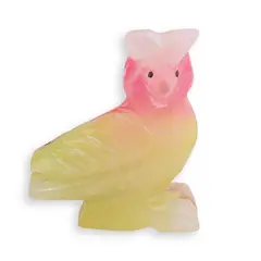 Figurina slefuita din Onix de Pakistan colorat, bufnita intoarsa - 8cm