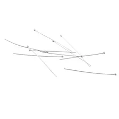 Accesoriu din Argint 925, tija cu bumb in capat, set 10 buc - 35x0,3mm