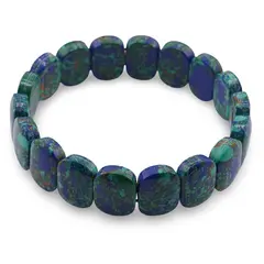 Bratara lata pe elastic Compozit albastru cu verde, oval