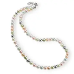 Colier Perle de Mallorca multicolore pastelate, sfere 6mm