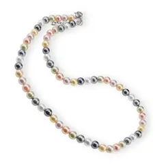 Colier Perle de Mallorca multicolore, sfere 6mm